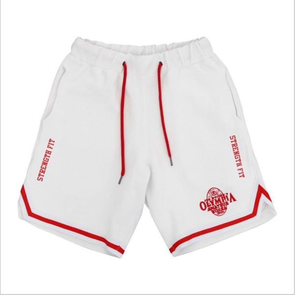 

brand shorts mens bodybuilding fast dry boardshorts joggers knee length sweatpants summer male fitness workout beach short 210316, White;black