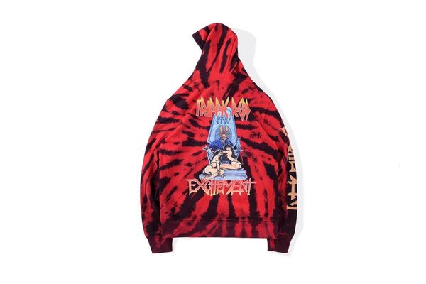 

2021 new hoodies tie dye excitement men women sweatshirt hip-hop casual hooded trippie redd hoodie 9mi1, Black
