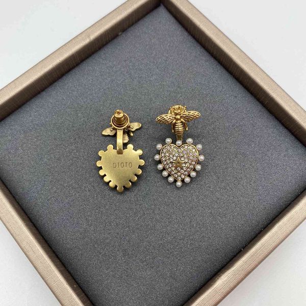 

75% off luxury jewelry same red peach heart love earrings high-grade back hanging style show earrings clearance kv1t, Golden;silver