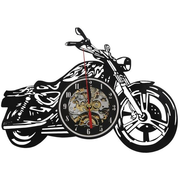 

wall clocks motorcycle acrylic record clock time watch house motorbike art decor