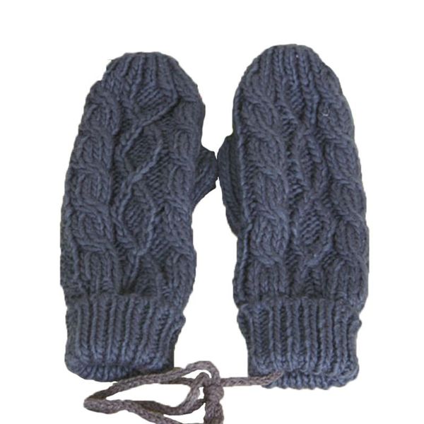 

five fingers gloves 2021 fashion women girls knitted wool hand wrist warmer fingerless winter drop, Blue;gray