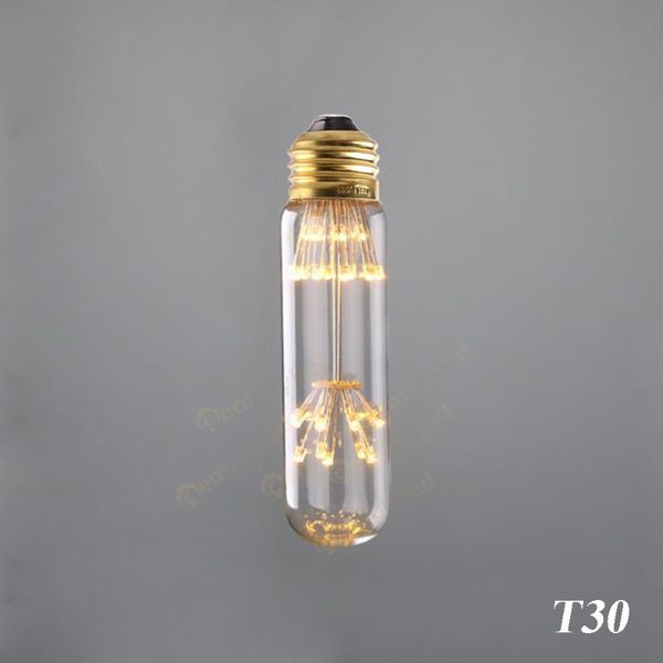 

3w e27 led antique classical bulb fireworks starry t30 tubular led bulb ultra warm 2200k decorative for pendant lighting bedroom