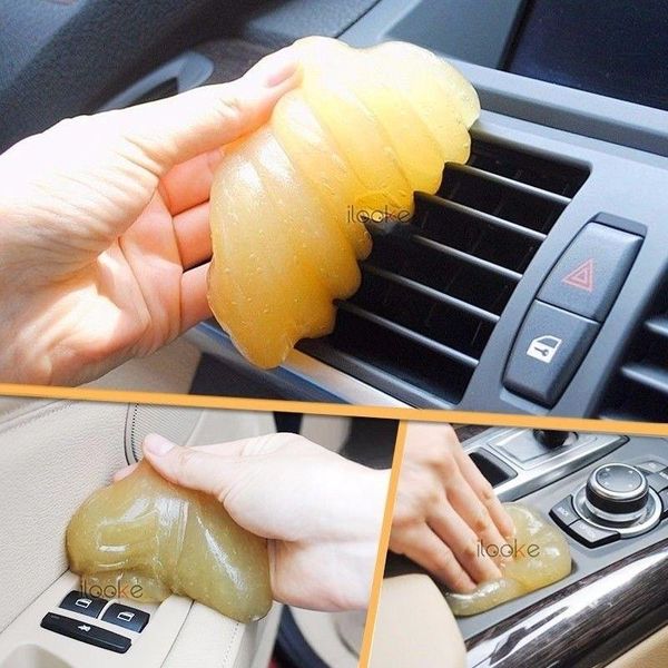 

cleaning cloths hoomall (random color) green/yellow/red/pink car magic outlet storage box panel door handle dust glue cleaner tool