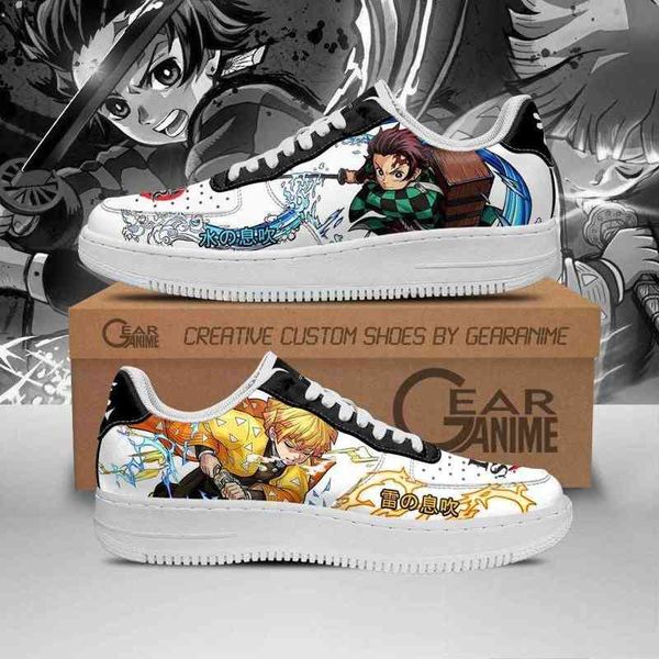 

diy anime sho tanjiro and zenitsu sneakers demon slayer casual running sport walking lightweight tennis