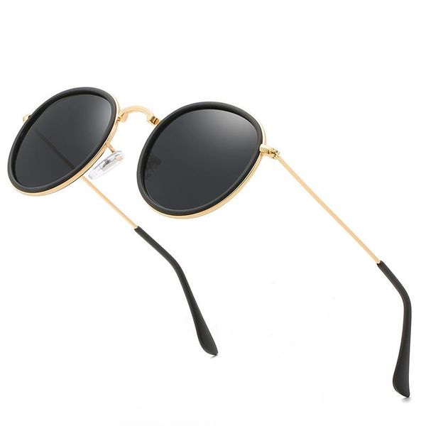 

sunglasses polarizing with metal round frame for men and women, White;black