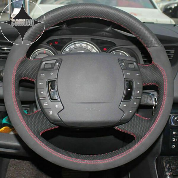 

steering wheel covers diy car cover for c5 genuine suede leather custom hand stitching holder layer wrap handlebar