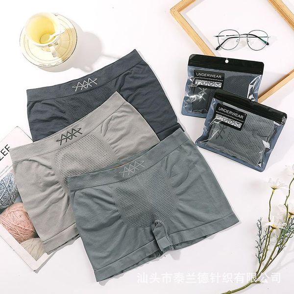 

underpants the fertilizer edition, big yards men's cotton underwear high elastic honeycomb ventilation comfort boxer briefs, Black;white