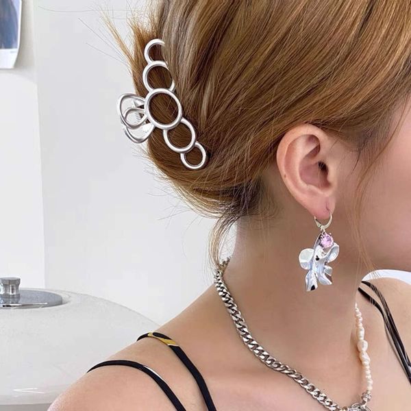 

hbp fashion south korea new flower metal color drill zircon earrings, Silver