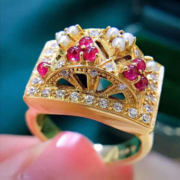 

wedding rings luxury women ring double layer cubic zircon engagement anneaux female party jewelry personality exquisite bijoux, Slivery;golden