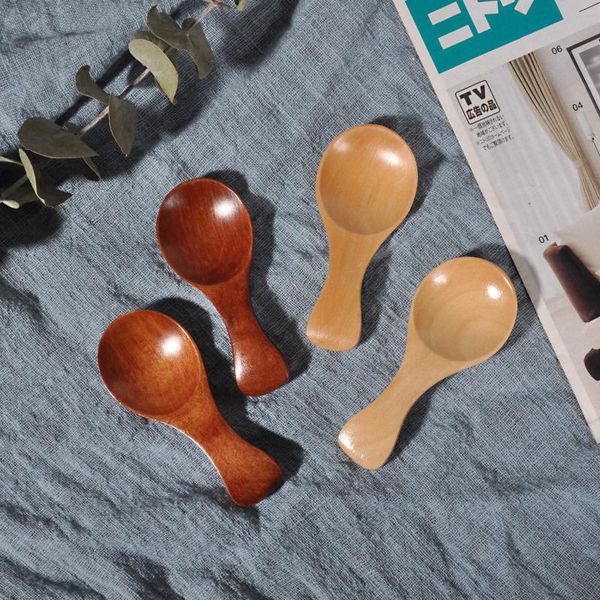 

1pc small and simple baby spoon japanese children's milk powder small wooden spoons