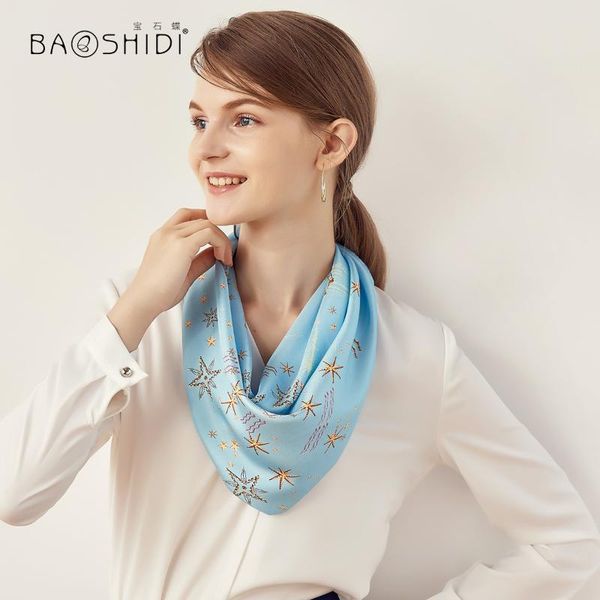 

scarves ruby butterfly high-grade printing 20 ms autumn small towel hangzhou silk scarf/milky way stars, Blue;gray