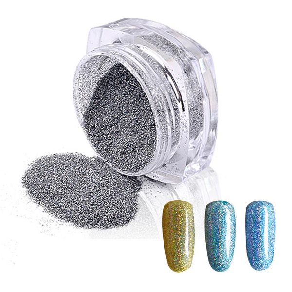 

nail glitter 1box holographic colorful art laser powder uv epoxy resin filling pigment for diy making accessories, Silver;gold