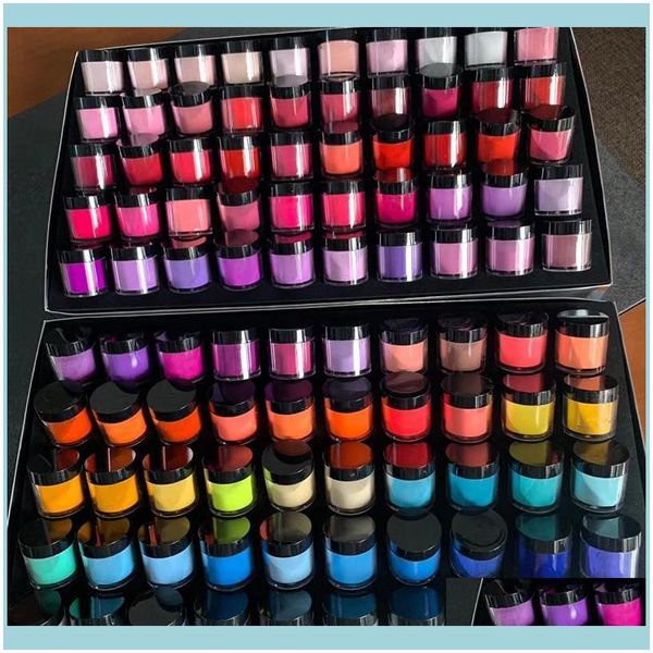 Pó Acrílico Líquido Nail Art Salon Health Beauty 10G/Box Pó de Secagem Rápida 3 Em 1 Unhas Francesas Match Color Gel Polish Lacuqer Dip 90
