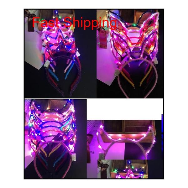 

led light up cat rabbit mice ear horn crown headband kids party glowing flashing hairband hoop prom concet fans atmosphere props twu19