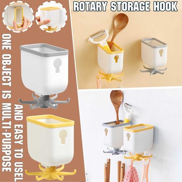 

hangers & racks 25#kitchen accessories organizer hook under cabinet cupboard shelf 360 degrees rotating bathroom hanger drying rack wall hol