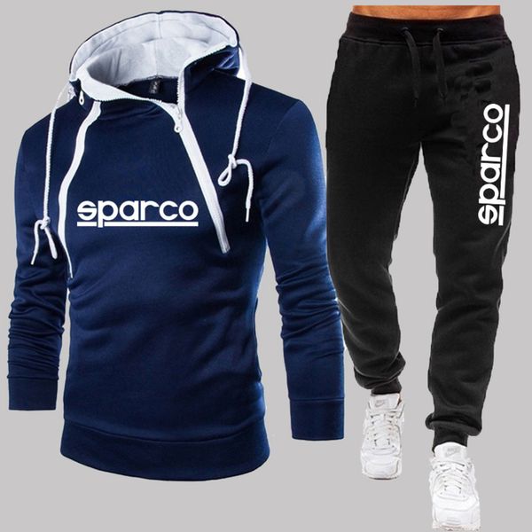 

sparco printed men's sportswear, hoodie and long sved , double zipper weaving, winter windproof motorcycle set, Gray