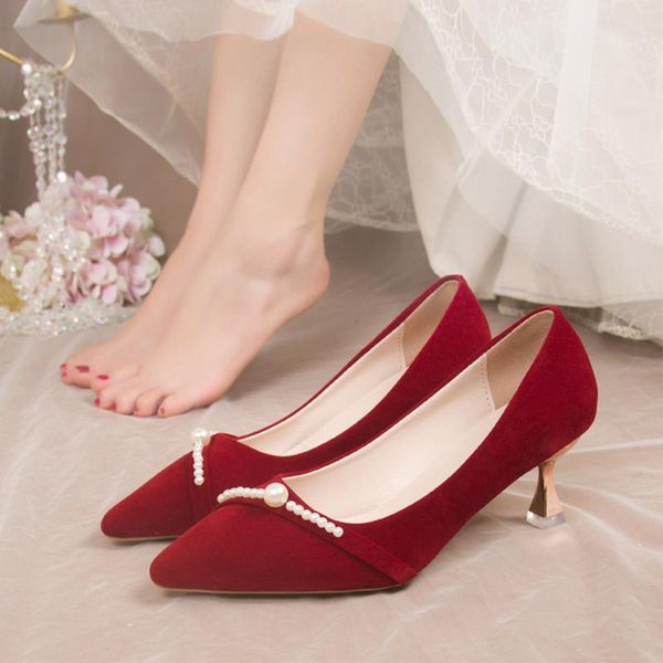 

dress shoes 2021 beige high heels pumps slip on bridal sandals ladies lace-up pointed wedge latest 12cm fashion slip-on bride, Black