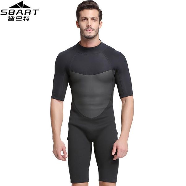 

one-piece suits sbart 2mm neoprene wetsuit men shorty warm scuba diving suit black triathlon for swimming surfing snorkeling jumpsuit n