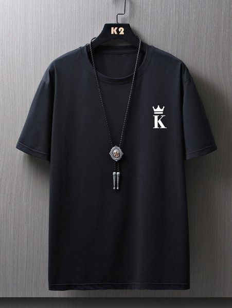 

men letter & crown print tee n9mz#, White;black