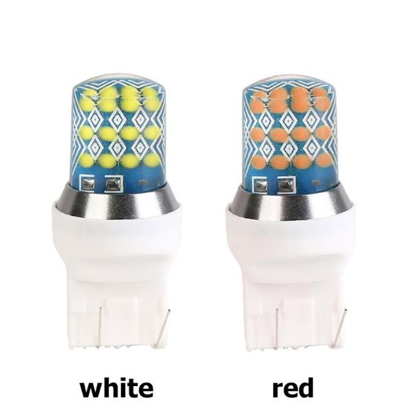 

emergency lights 2pcs t20 3157 7443 strobe flashing 24smd led bulbs for car tail brake reverse light auto turn signal lamp 12v