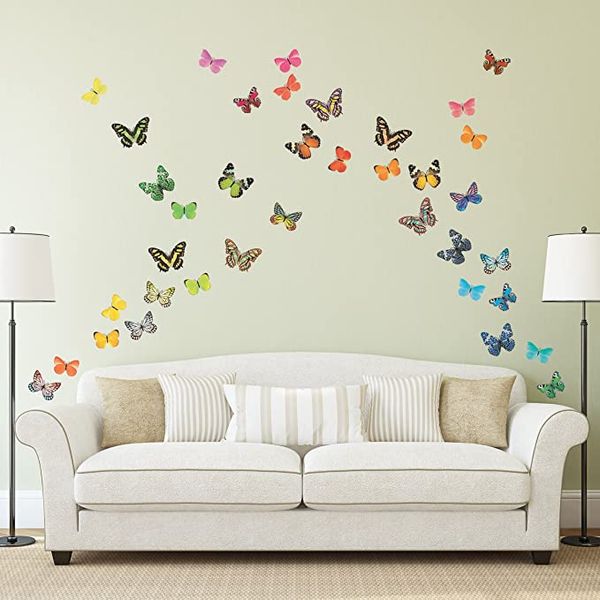 Adesivi murali della decorazione della decorazione della moda della farfalla 3d PVC wallstickers rimovibili di alta qualità WLL41
