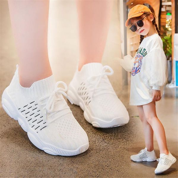 

athletic & outdoor balack sneaker 2021 children's sports shoes for boy running white girl casual tennis sneakers kids flat, Black