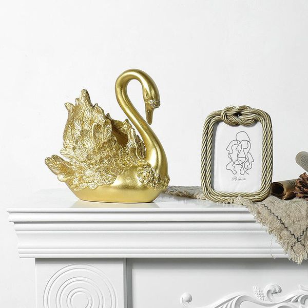 

decorative objects & figurines golden swan wine rack for creative bedroom home decor business gifts- fairy garden - decore