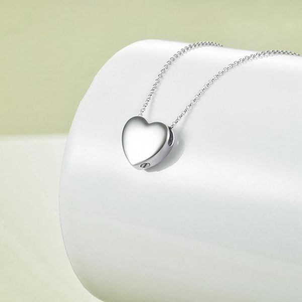 

chains love heart shaped pendant necklace silver color memorial cremation ashes urn locket bone ash fashion jewelry