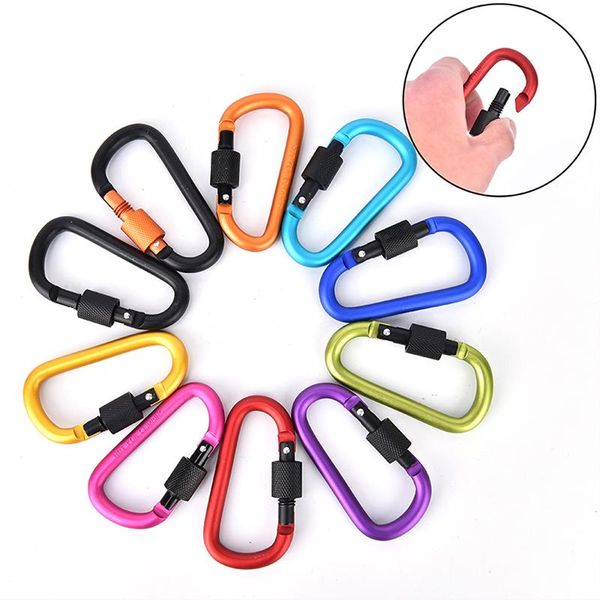 

cords, slings and webbing aluminum carabiner d-ring key chain clip camping keyring snap hook outdoor travel kit