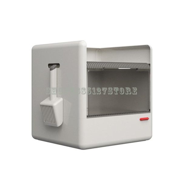 

excrement cube cat litter basin, fully closed, odor proof, double door, entry, splash proof, large cat toilet, pro