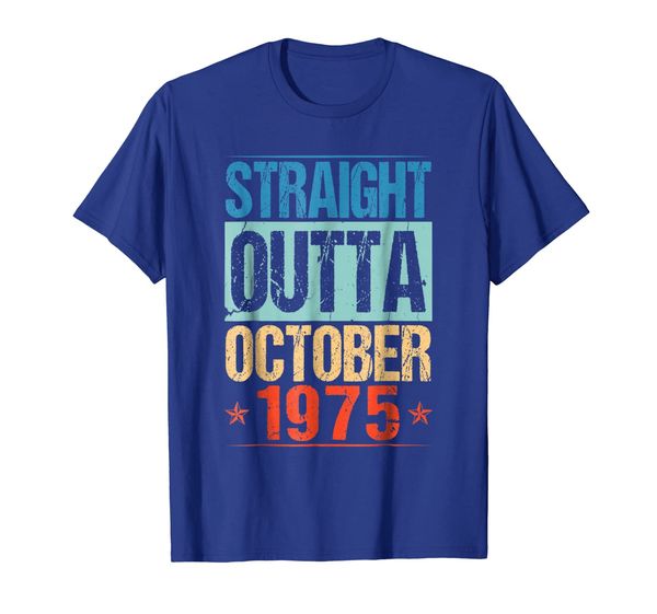 

straight outta october 1975 t-shirt 43rd birthday gift shirt, White;black