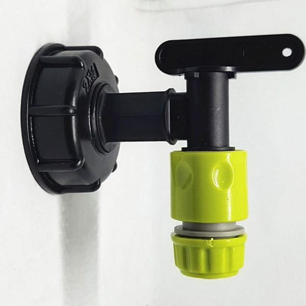 

2 x 3/4" thread plastic ibc tank tap 1000l ibc to 1/2"(15mm) adapter garden irrigation connection valve hose switch fittings