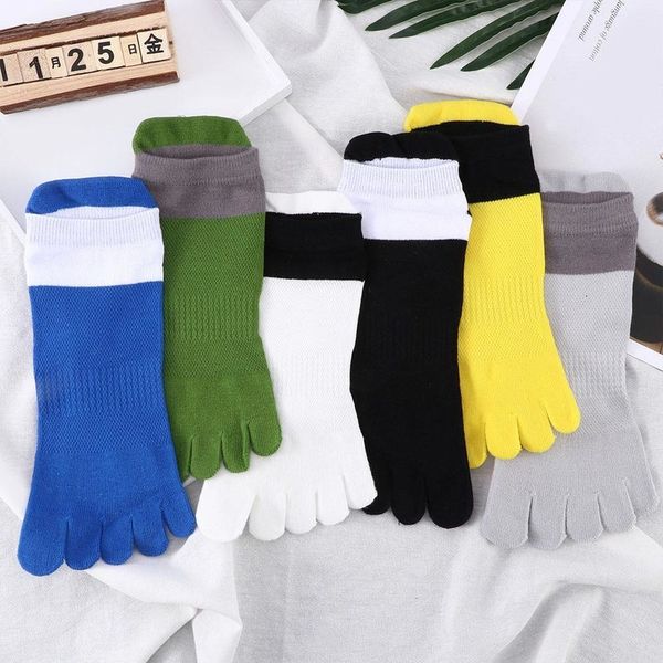 

2021 1 pair men mesh sports running five fingers teen socks random cato effen sock shop comfortable, Black