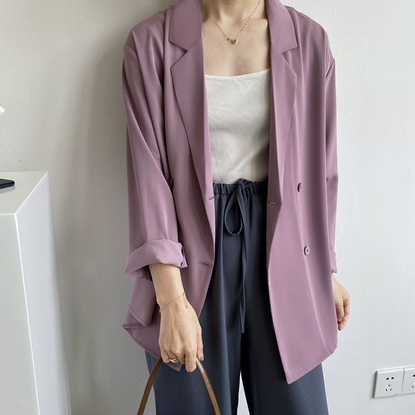 

2021 new spring super beautiful long sleeve sunscreen oversize chic suit women coat female jacket niad, White;black