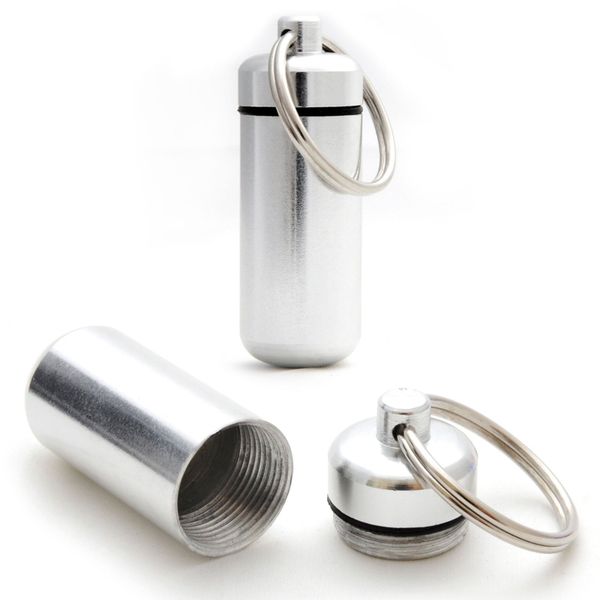 

6pcs small pill case outdoor portable first aid container water resistant id bottle holder key ring for the old and kids sn-hot