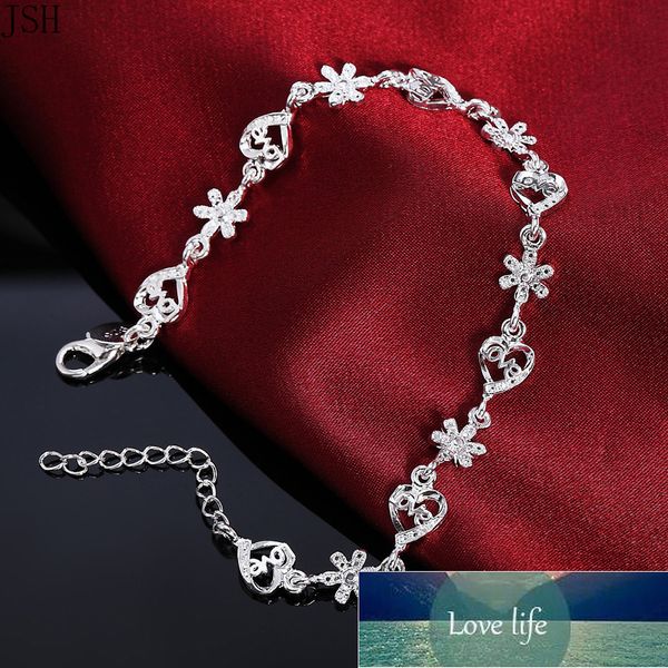 

beautiful for women 925 sterling silver bracelet noble heart lovely chain fashion wedding party cute lady nice bracelet jewelry factory pric, Golden;silver