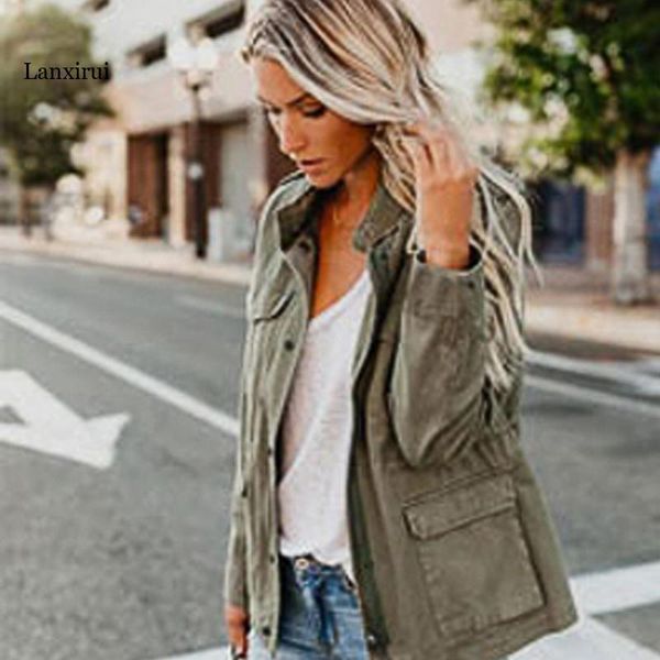 

women's jackets autumn womens coats zip up pocket female streetwear stand collar long skeeve casual korean denim windbreaker outerwear, Black;brown