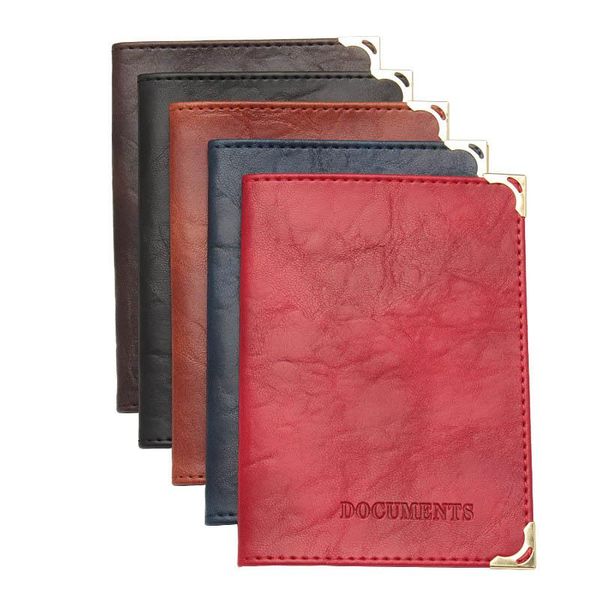 

card holders vintage auto driver license cover formal bag pu leather solid for car driving documents credit holder case, Brown;gray