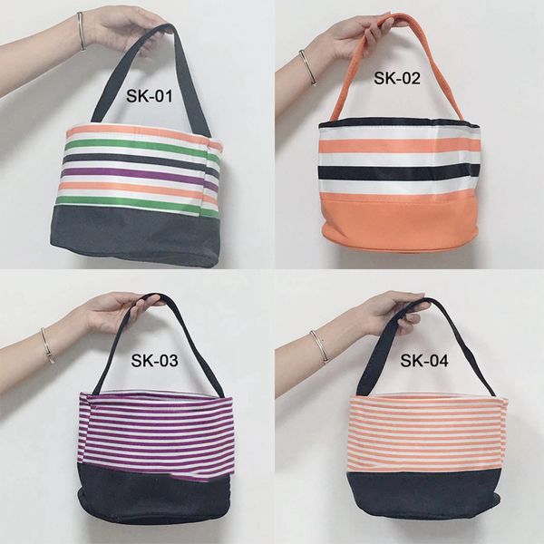 

2021 new 10pcs/lot personalized bucket canvas tote bags halloween basket kids toys christmas gift for party decoration 9pb9