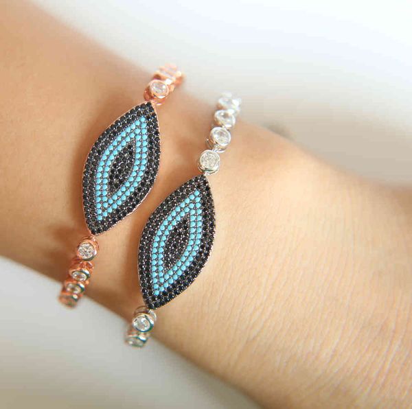 

cz tennis bracelet jewelry fashion turkish eye girls blue cz cubic zirconia slider chain bracelets bangles, Black