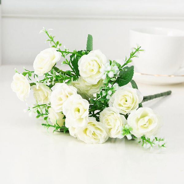 

decorative flowers & wreaths 29cm rose pink silk peony artificial bouquet 5 big head and 4 bud fake indoor home wedding decoration