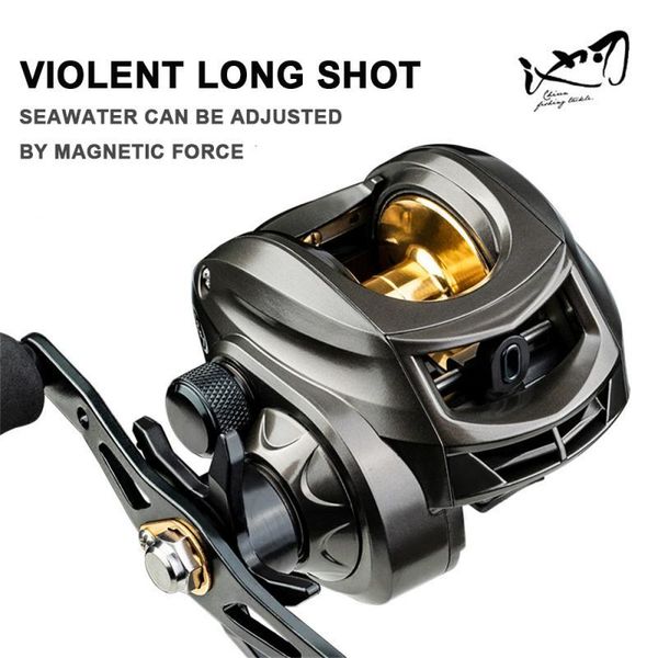 

baitcasting reels fishing wheel teardrop reel anti-explosion line magnetic brake long casting roadster eva non-slip grip metal rocker arm