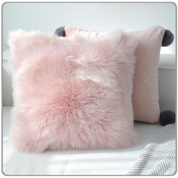 

ins wind nordic plush pillowcase sofa cushion car bedside office princess pink girl heart pillow