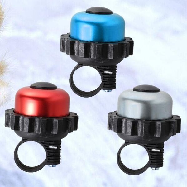 

bike horns 3pcs vintage bell rotating cycle practical horn accessories (red, blue, silver)