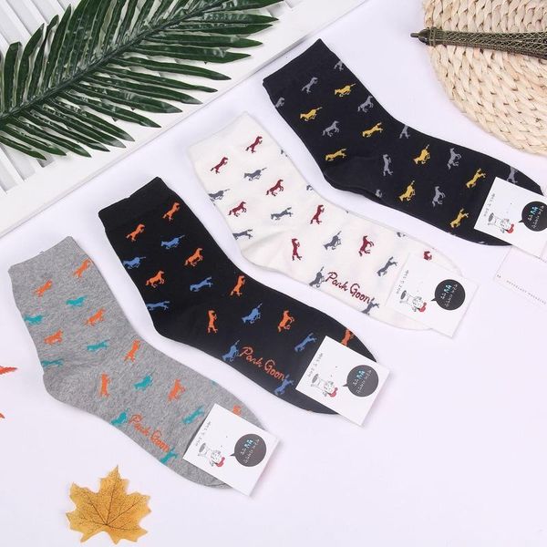 

men's socks cotton men horse print sock man warm korean fashion classic simplicity casual sporting trendy comfortable skarpetki meskie, Black