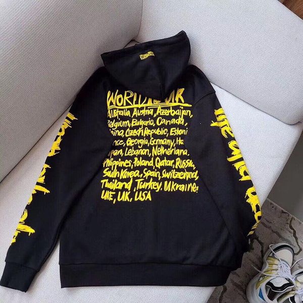 

women big vetements hoody hoodie loose men graffiti vtm hip-hop embroidery yellow label exposure pullover dvose, Black