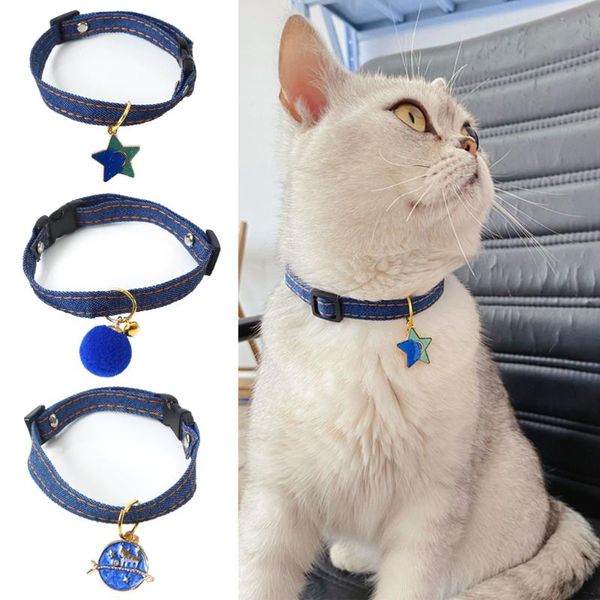 

cat collars & leads breakaway collar japan with star pendant decoration necklace quick neko collier for kitten puppy pets coleira gato
