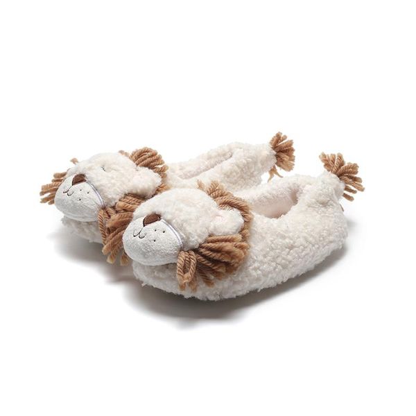 

slippers fashion couple shoes cute cartoon lion ladies winter indoor home non-slip soft bottom bag with warm confinement, Black