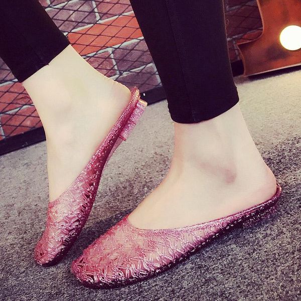 

slippers summer shoes woman cross tie hollow lazy half female flat heels ladies mules retro for women beach, Black