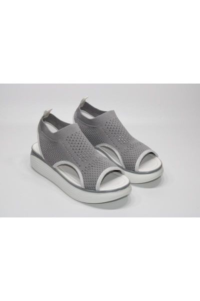 

sandals orthopedic polyurethane light base face knitwear daily gray, Black